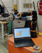 ReBeL 6-axis robot accuracy test with weights .