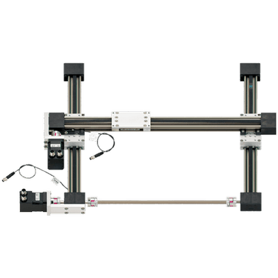 Flat Linear Robot - Stepper Motors with Stranded Wires without Encoder, Working Space 300x300 mm